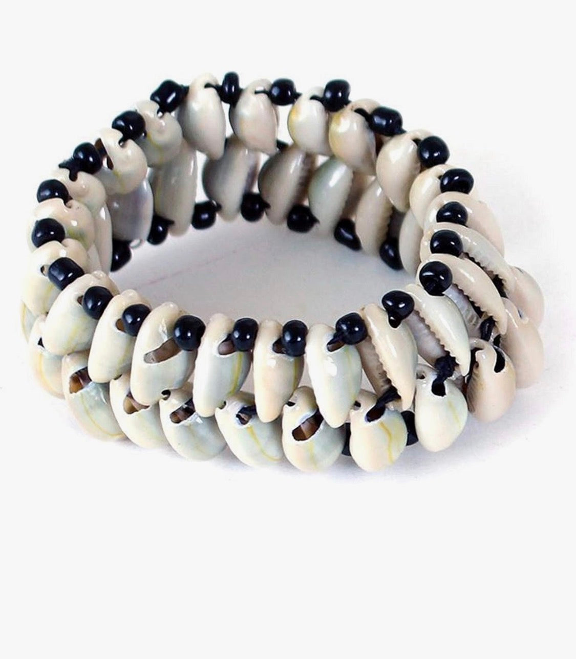 Double-Row Cowrie Shell Bracelet