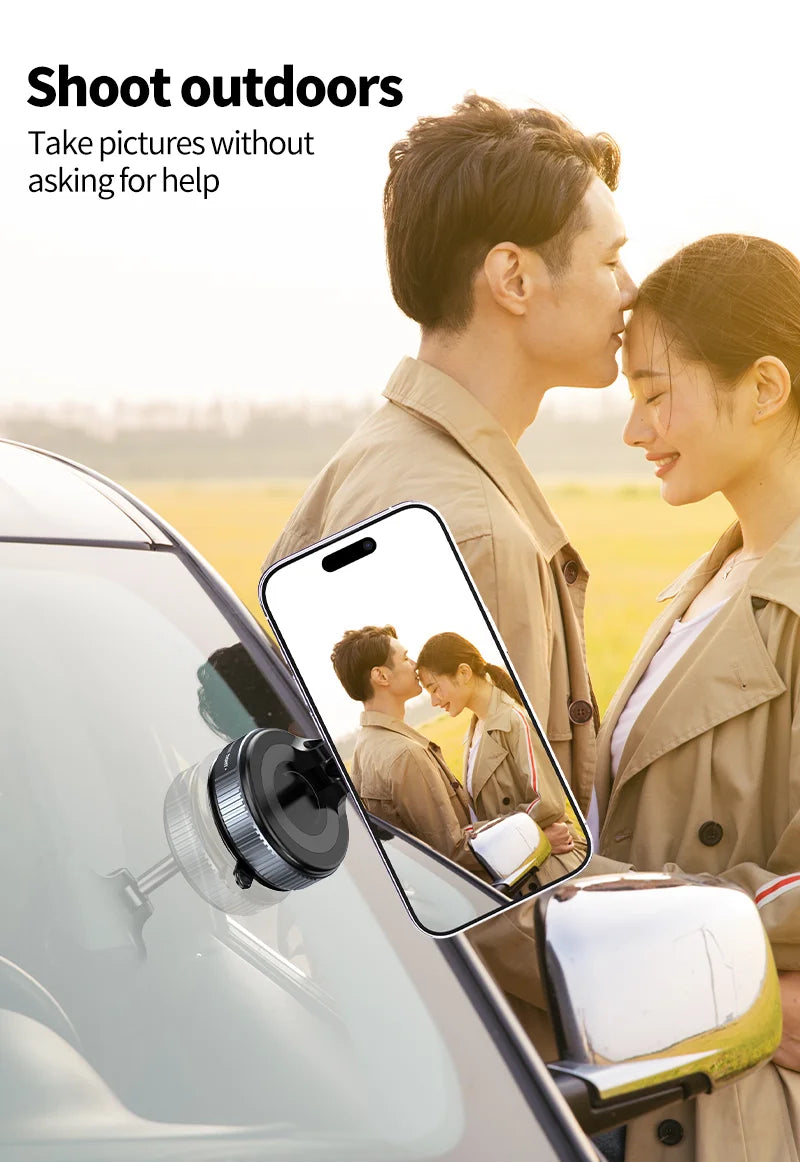 Universal Strong Magnetic Phone Holder 360° Adjustable Foldable Design Vacuum Car Mount For Cell Phone For iphone Live Streaming