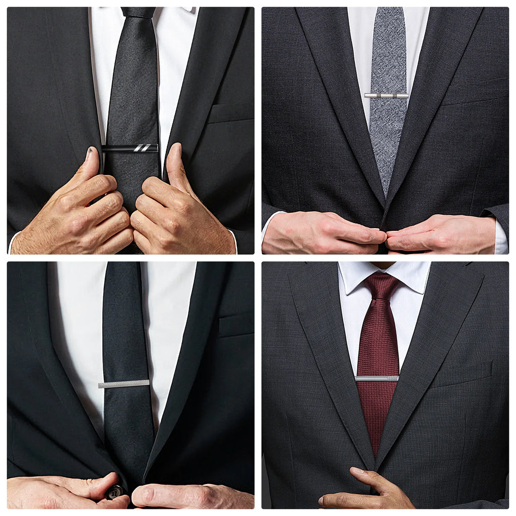 Tie Clip For Men Business Party Minimalist Tie Clips And Cufflinks To Man Shirt Gift Box Jewelry Men's Cuff Man Fashion Lawyer