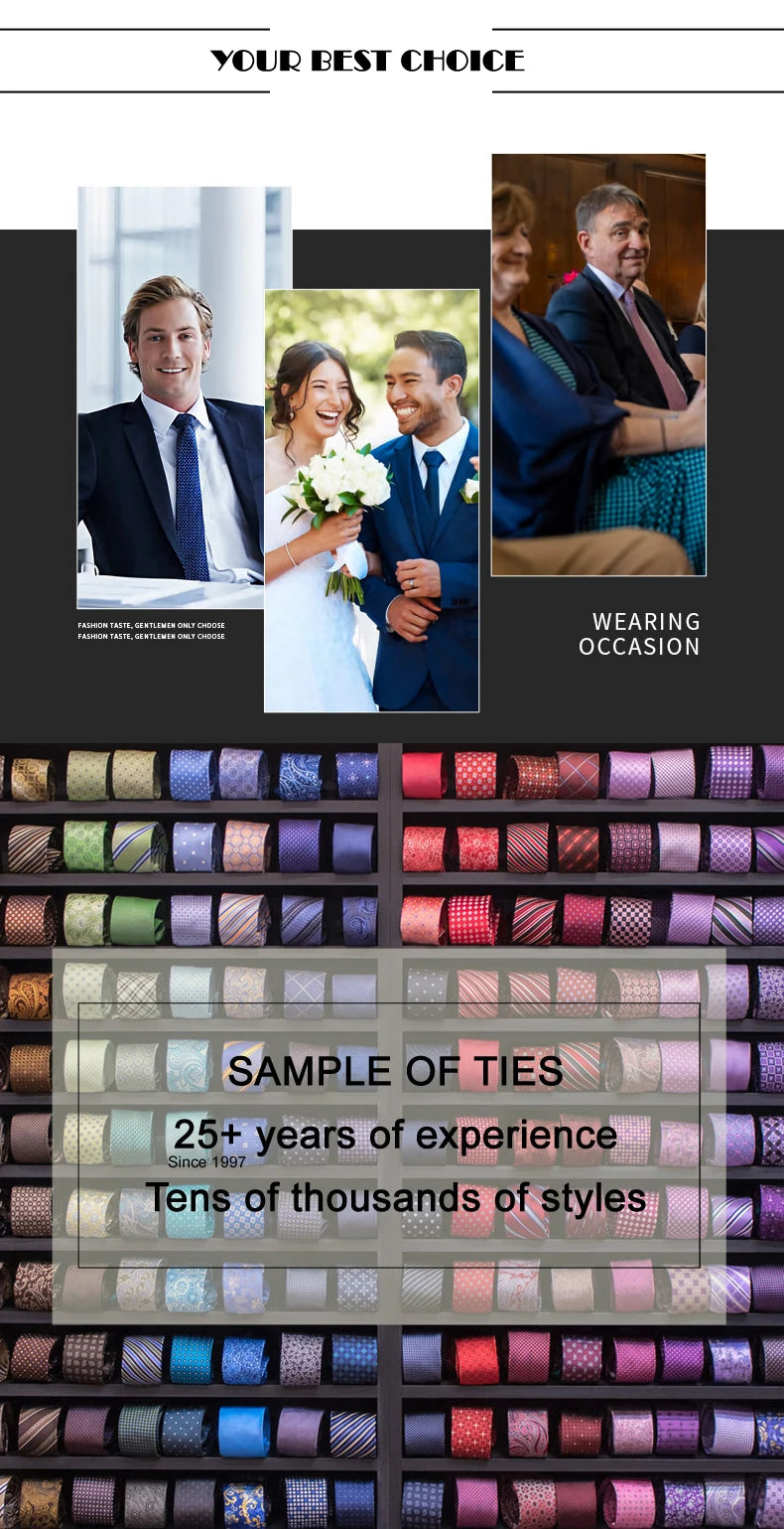 Mens Tie Set Stripes Necktie and Pocket Square Cufflinks Tie Clip Classic Formal Neck Ties for Men Wedding Business Party