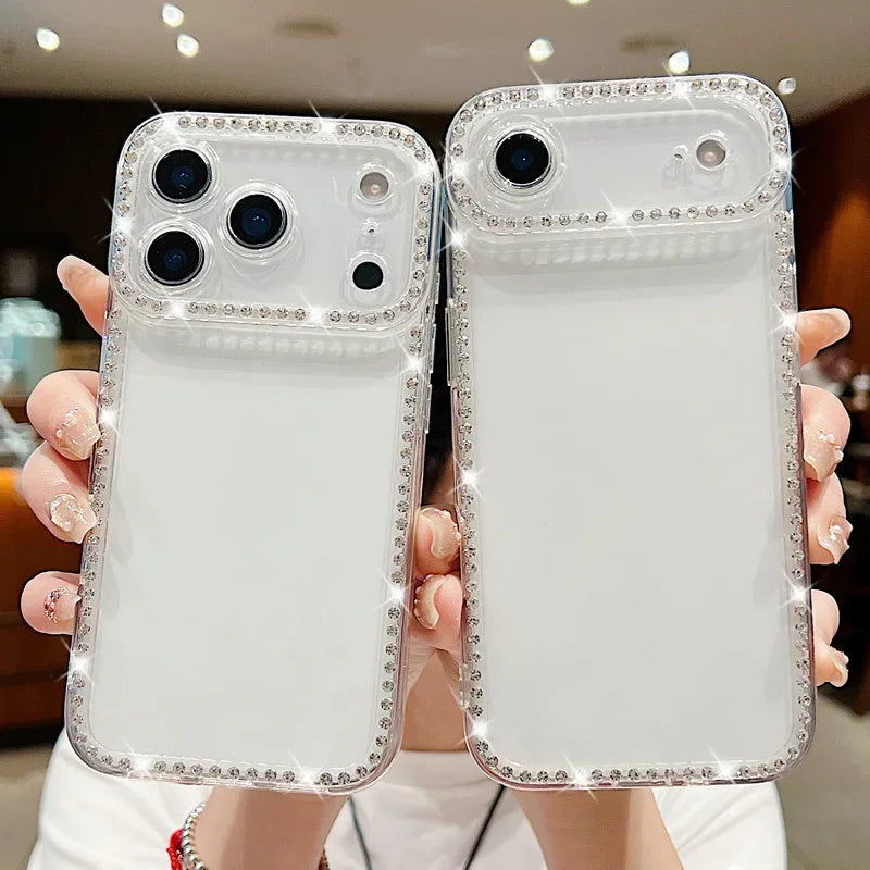 Silicone Diamond Phone Cases For iPhone 17 17Air Air 17Pro Pro Max 17ProMax ProMax Case Soft Transparent Cover Carcase Fundas