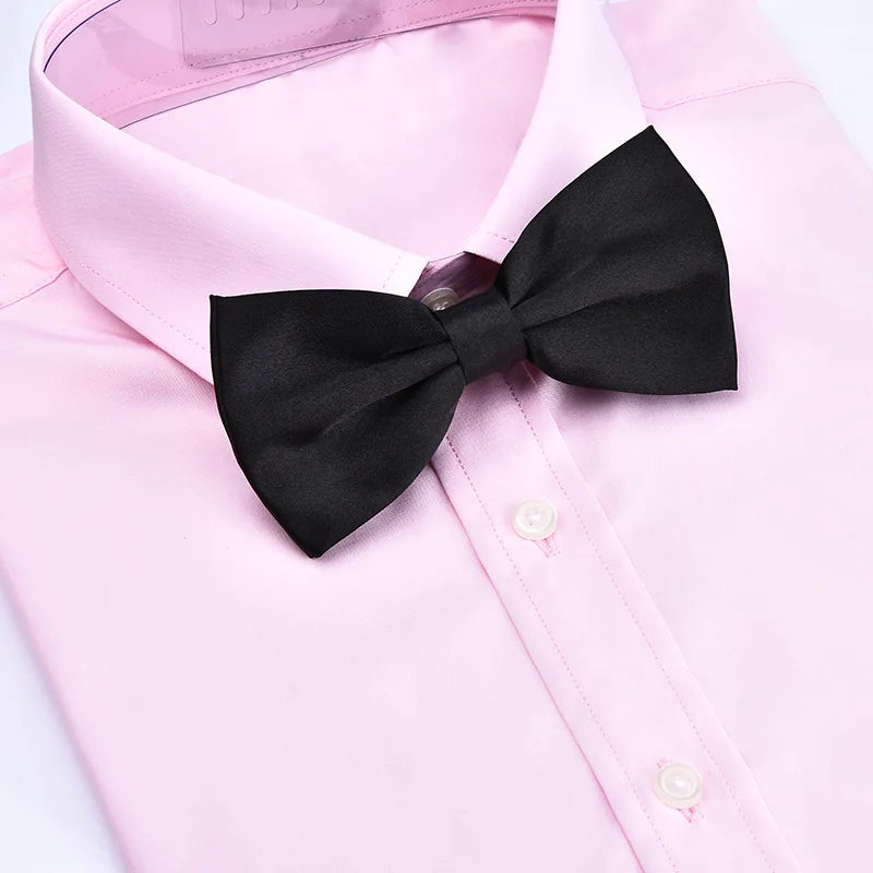 Classic Solid Color Bow Ties for Men & Children, Fashion Bowtie in Green Red Black White, Wedding Party Neck Tie Accessories