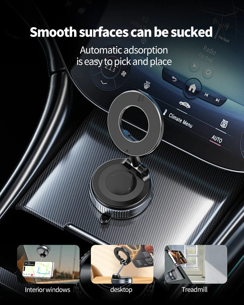 Universal Strong Magnetic Phone Holder 360° Adjustable Foldable Design Vacuum Car Mount For Cell Phone For iphone Live Streaming