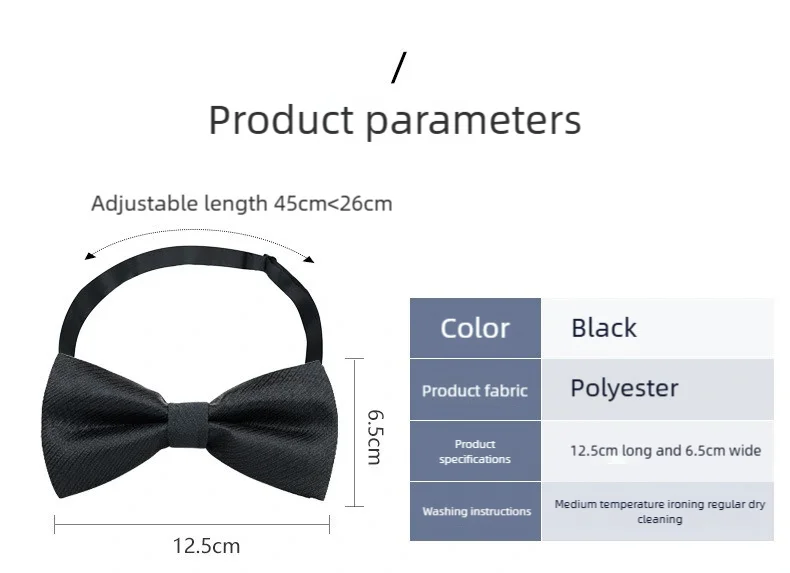 Classic Solid Color Bow Ties for Men & Children, Fashion Bowtie in Green Red Black White, Wedding Party Neck Tie Accessories