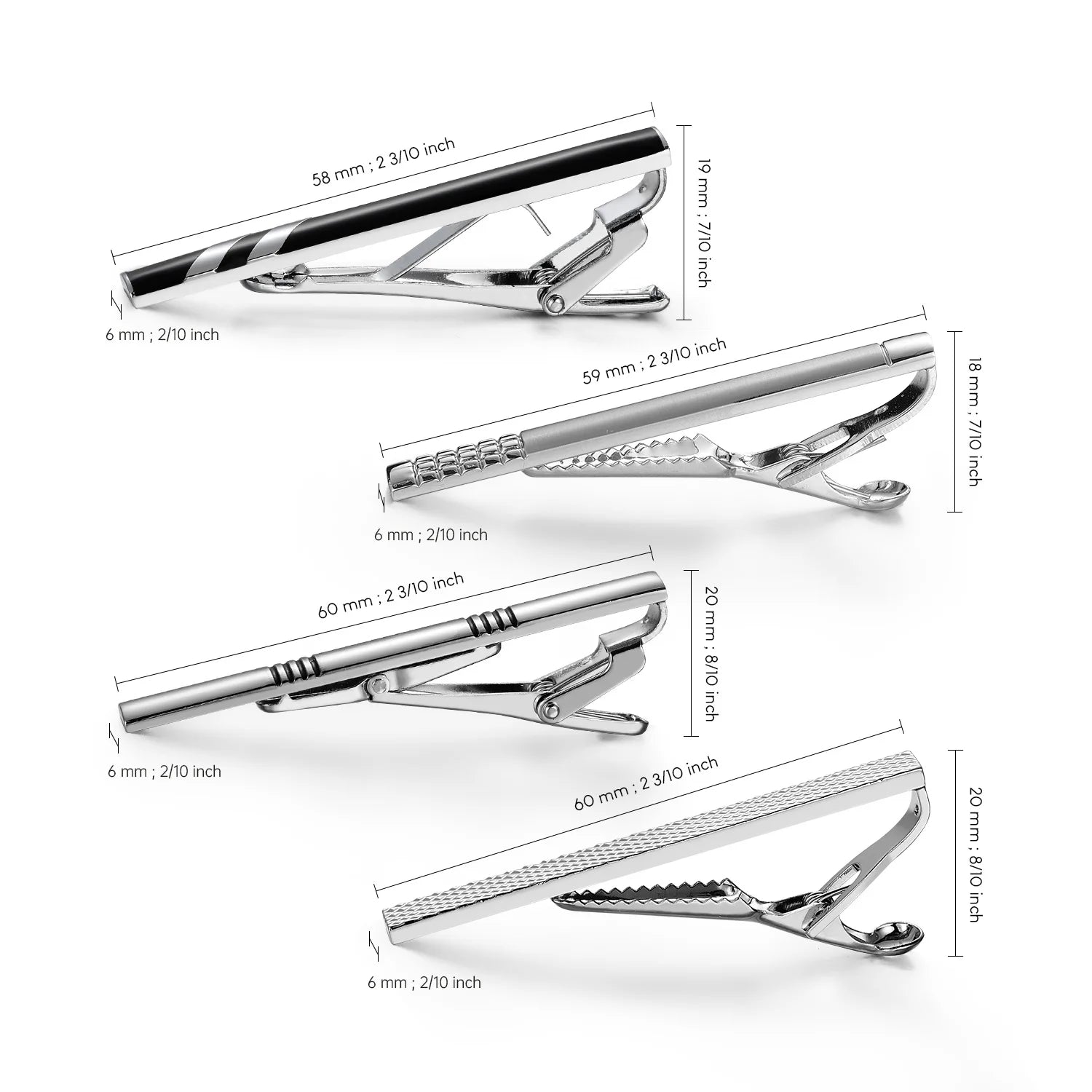 Tie Clip For Men Business Party Minimalist Tie Clips And Cufflinks To Man Shirt Gift Box Jewelry Men's Cuff Man Fashion Lawyer