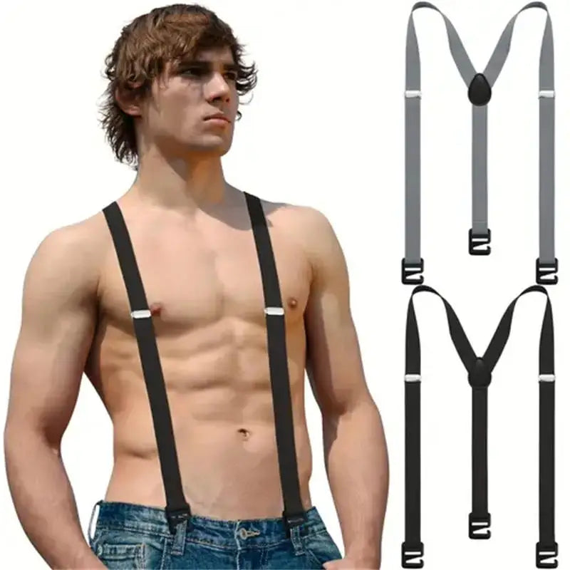 Adult Suspenders Men's Practical Braces Elastic Casual Trousers Ligas Rave Ski Harness Fashion For Men Outdoor Hiking Straps